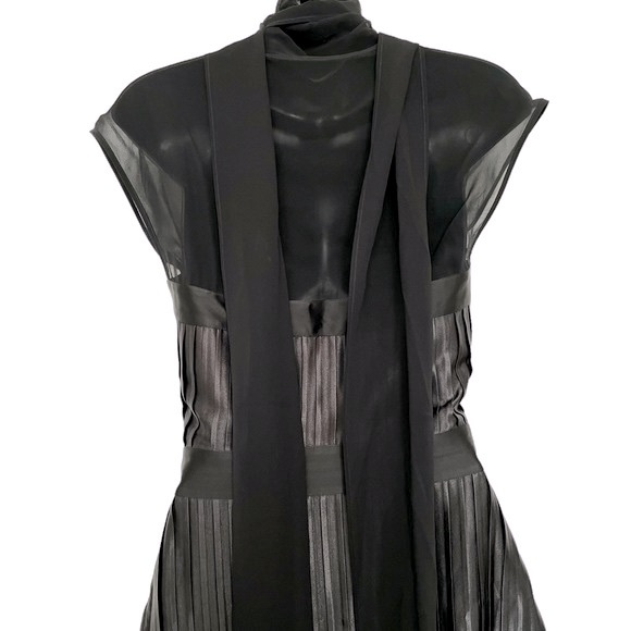 La Perla Black Silk Blend Accordion Pleated Cocktail Evening Gown Size 42 (US 6) - Picture 15 of 15